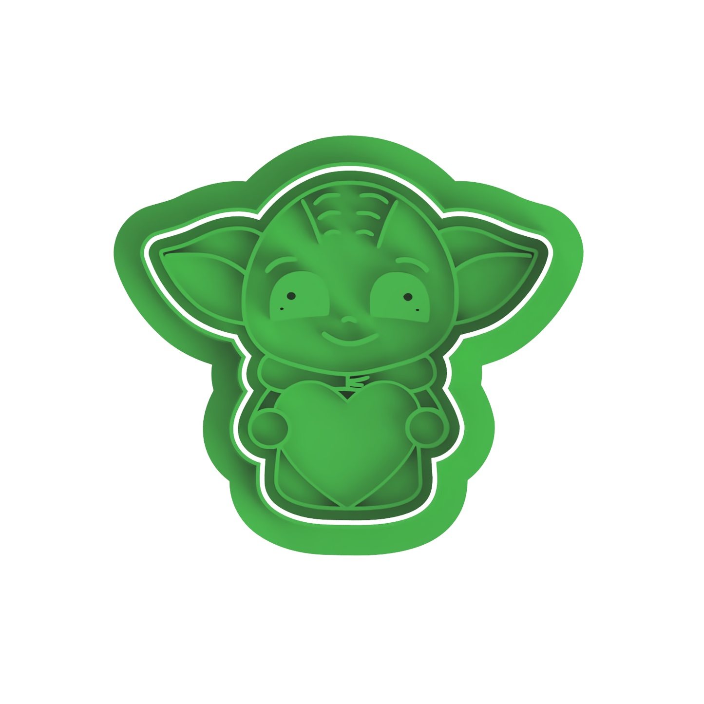 Little Green Man With Heart Stamp/Cutter