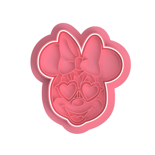 Girl Mouse with glasses Cutter/stamp