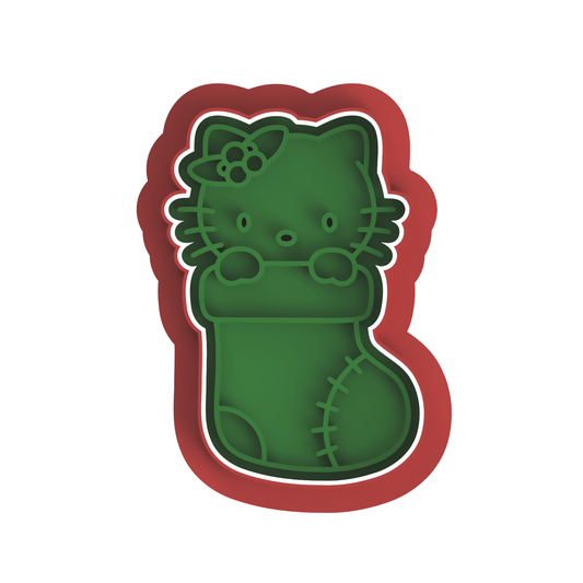 Stocking  Kitty Cutter Stamp