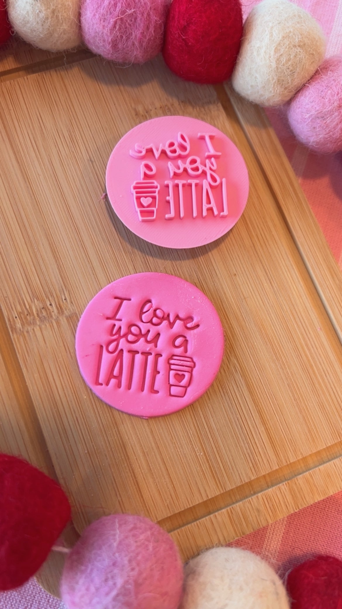 I love you a latte Round Stamp