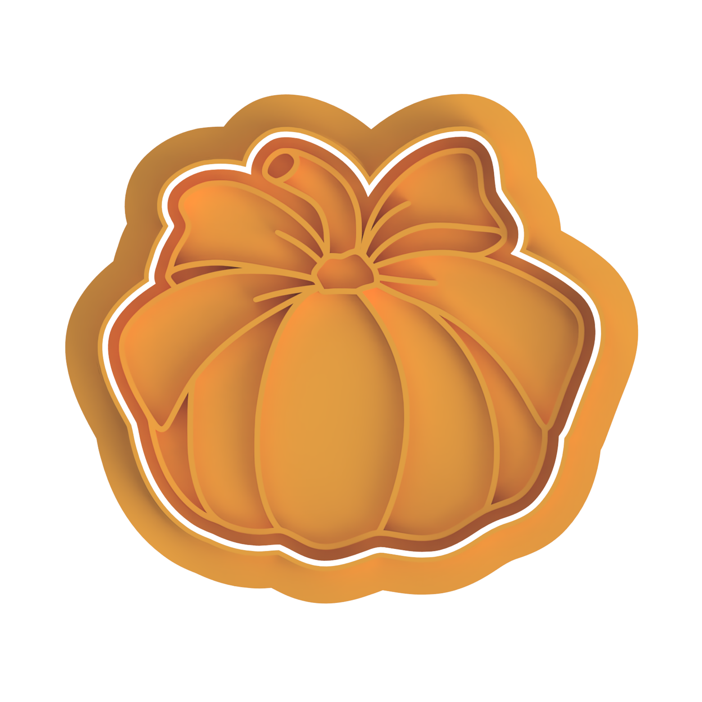 Cute Pumpkin with bow #2 Cutter/Stamp