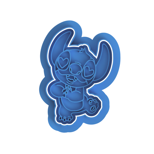 Stitch heart Eyes  Stamp and cutter