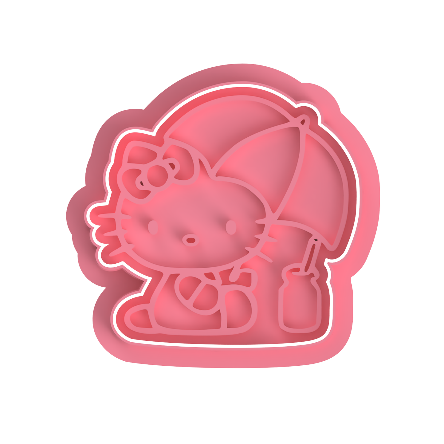 Kitty with umbrella cutter/Stamp