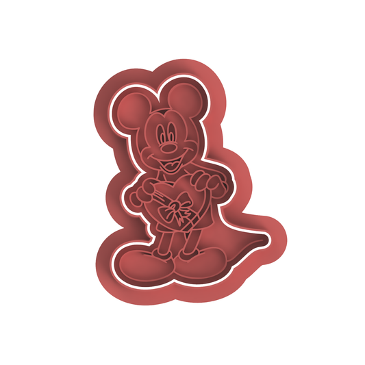 Mickey With box of chocolates Stamp and cutter