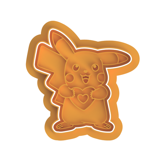Pikachu with heart Stamp and cutter
