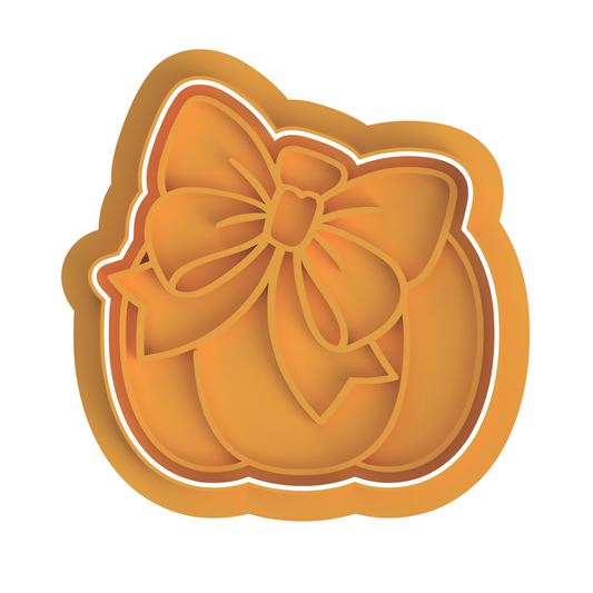 Cute Pumpkin with bow #1 Cutter/Stamp