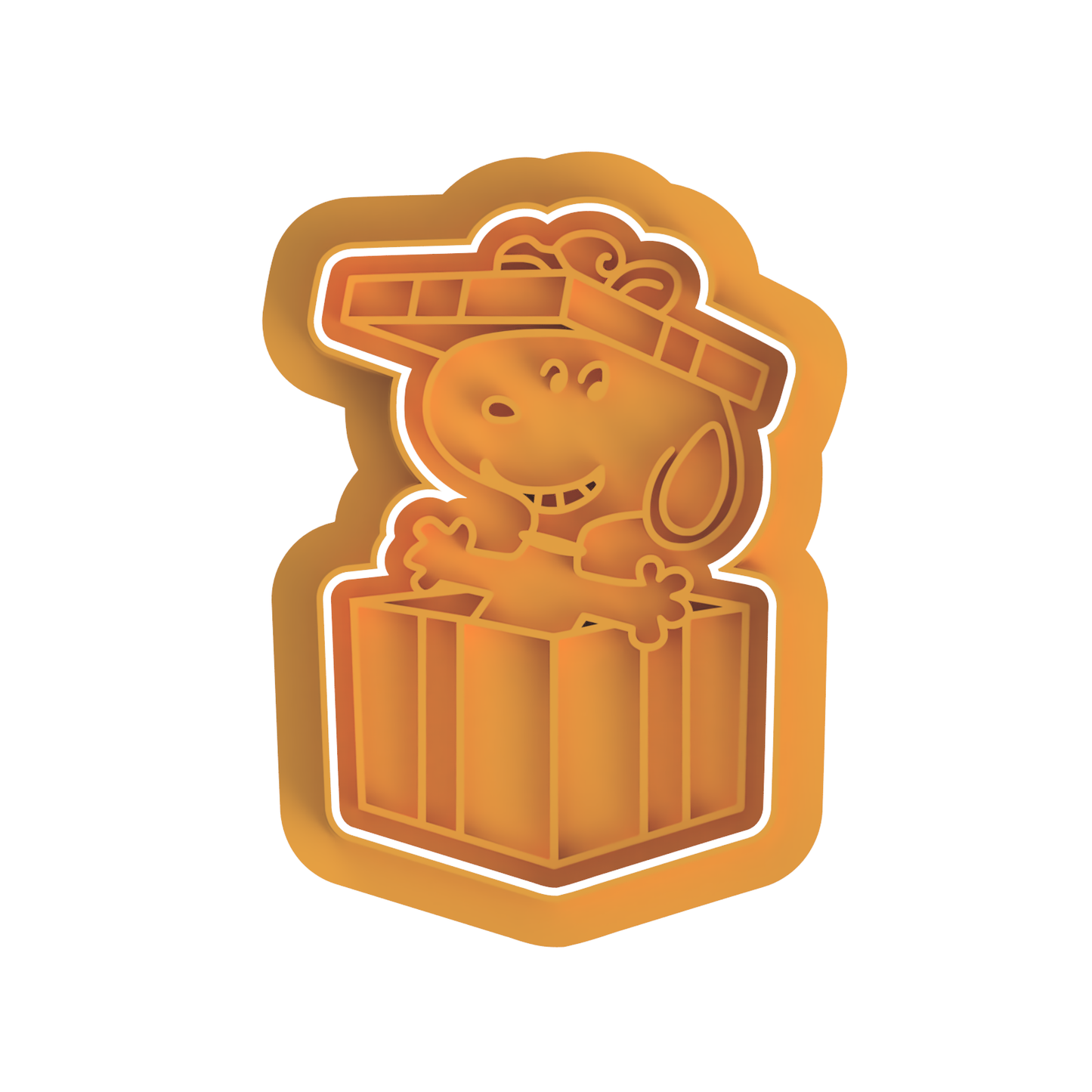 Snoopy inside the Gift box Cutter Stamp