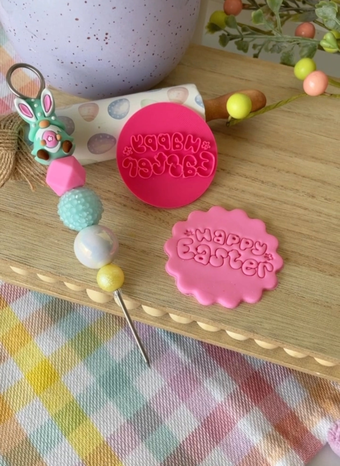 Happy Easter Round stamp