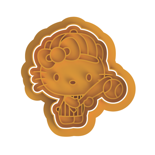 BASEBALL KITTY #2 CUTTER/EMBOSSER