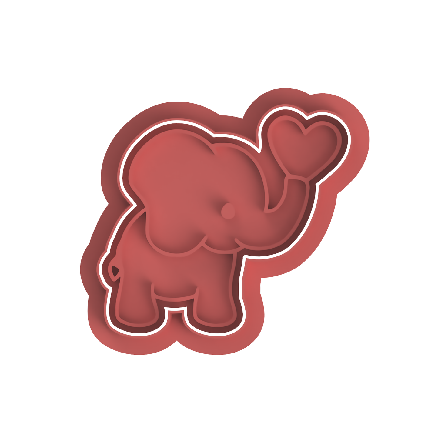 Valentines elephant #2 cutter and stamp