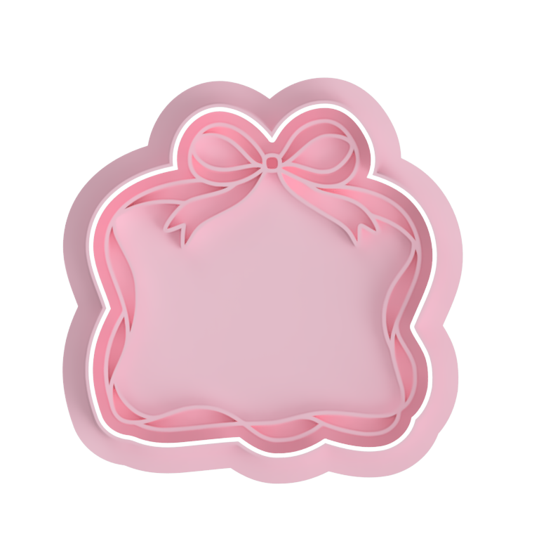 Rectangle Mirror frame with bow Cutter/Stamp