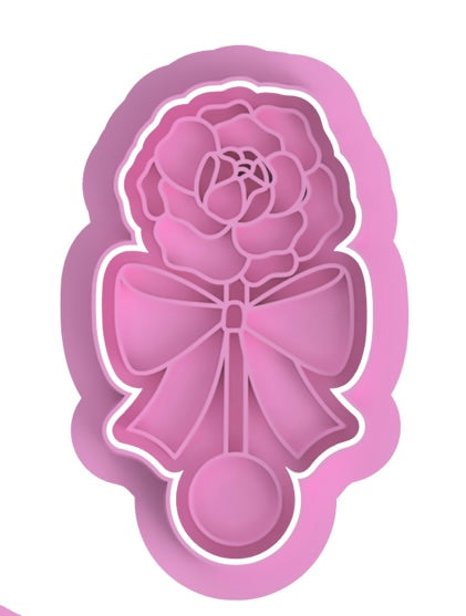 Rose Flower rattle Cutter/stamp