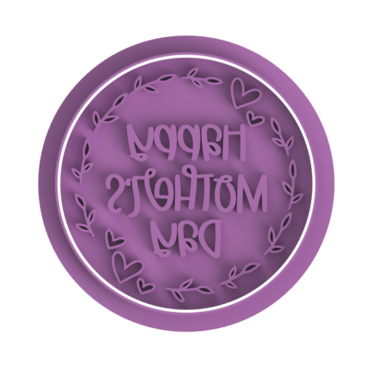 Happy mother's Day Round floral stamp