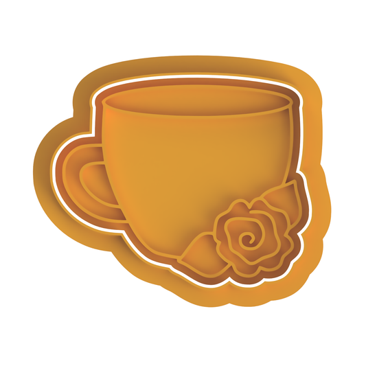 Mug with flowers cutter/ stamp
