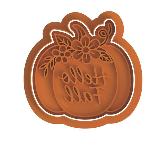 Hello Fall Pumpkin Stamp & cutter