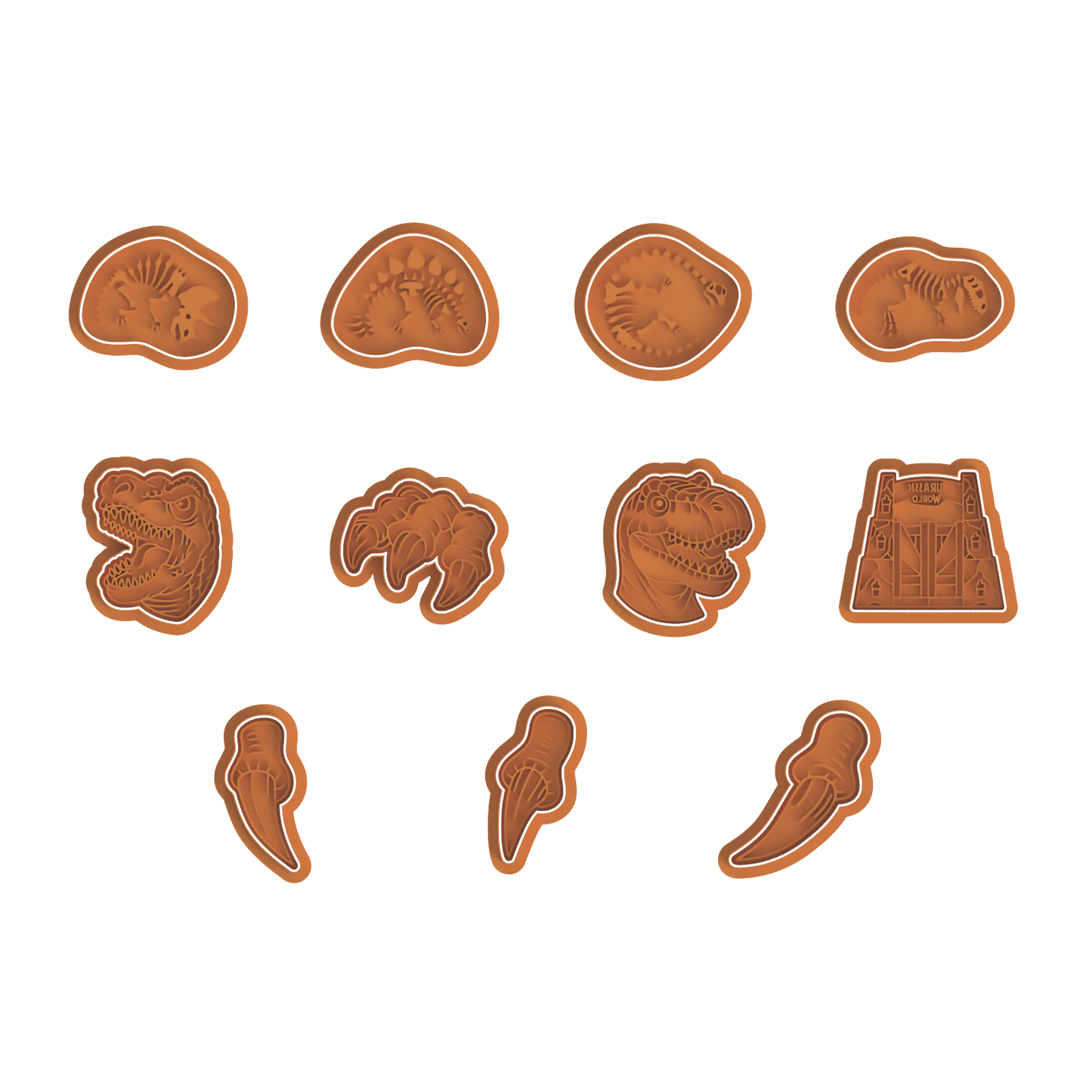 Scary Dinosaur Set Cutter & Stamp