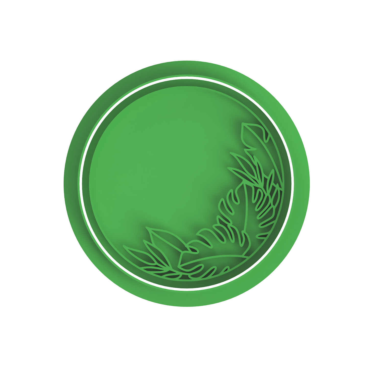 Tropical Leaves Round Stamp & cutter