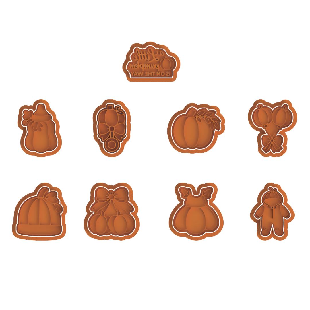 A little Pumpkin is on the way Set  Stamp & cutter