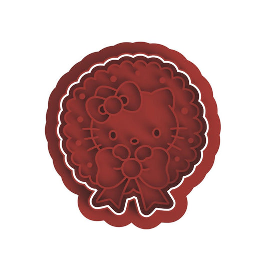Kitty xmas Wreath Cutter/Stamp