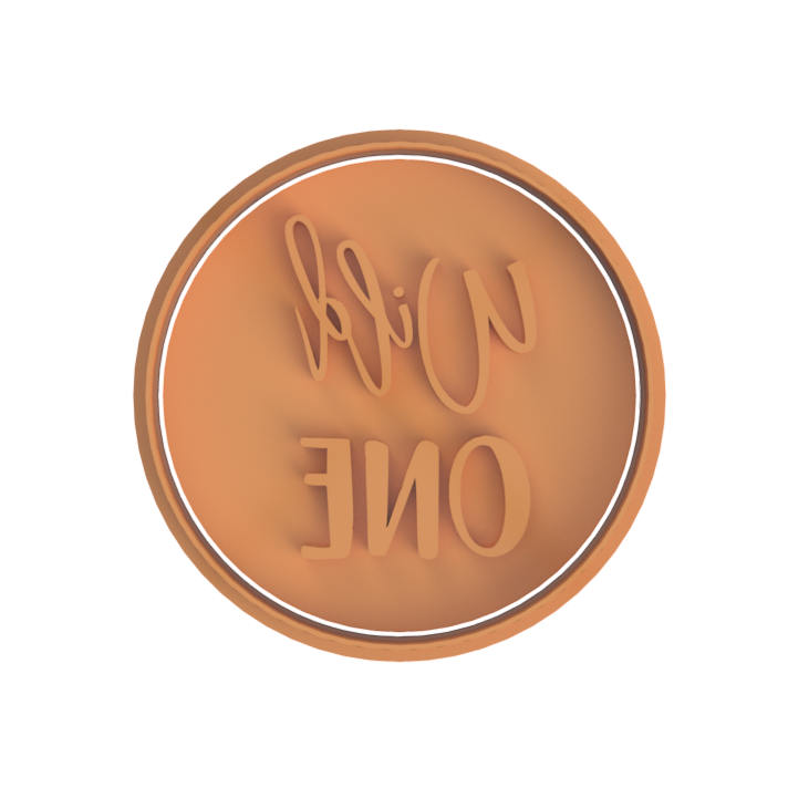 Wild one round stamp