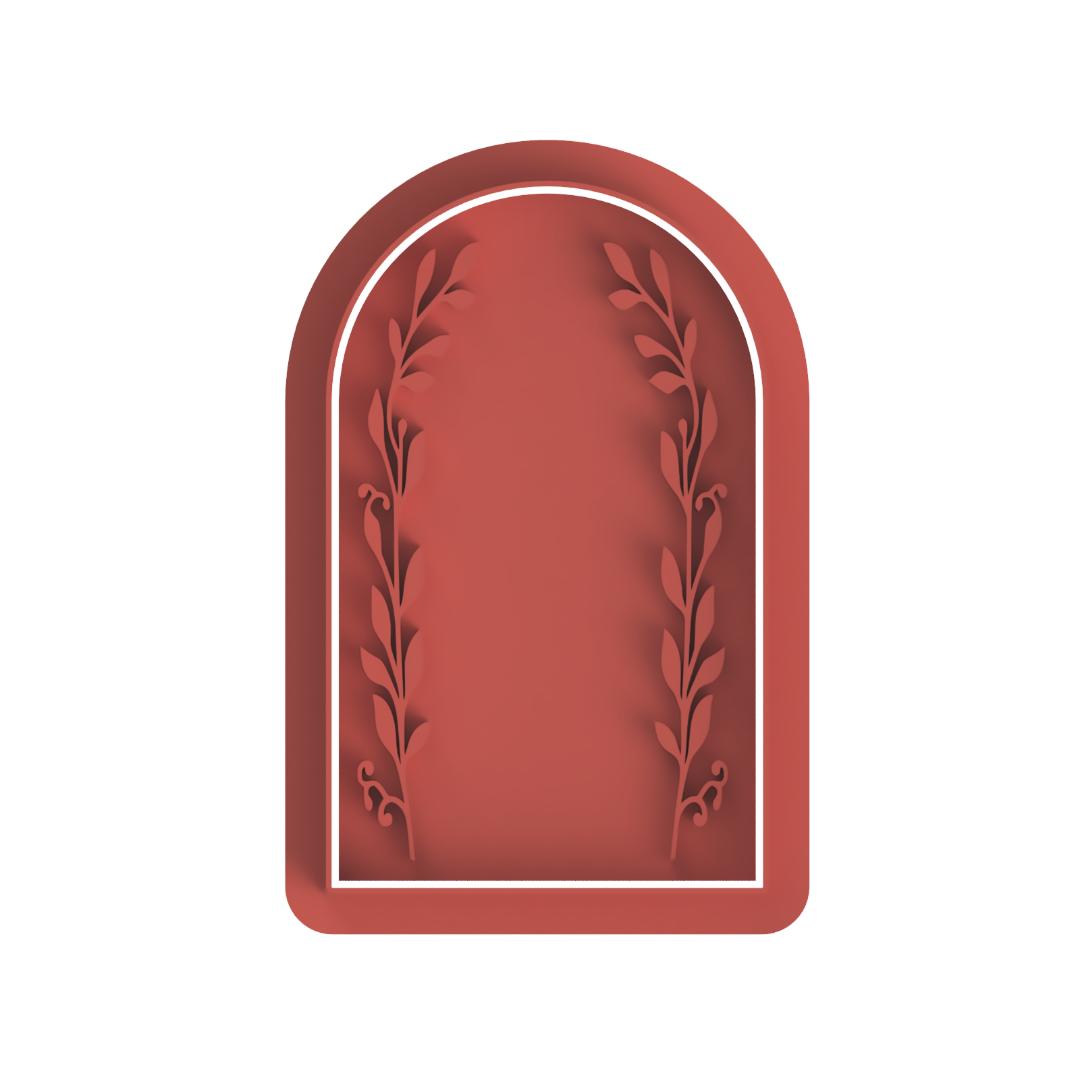 Decorated Frame with leaves Stamp/Cutter