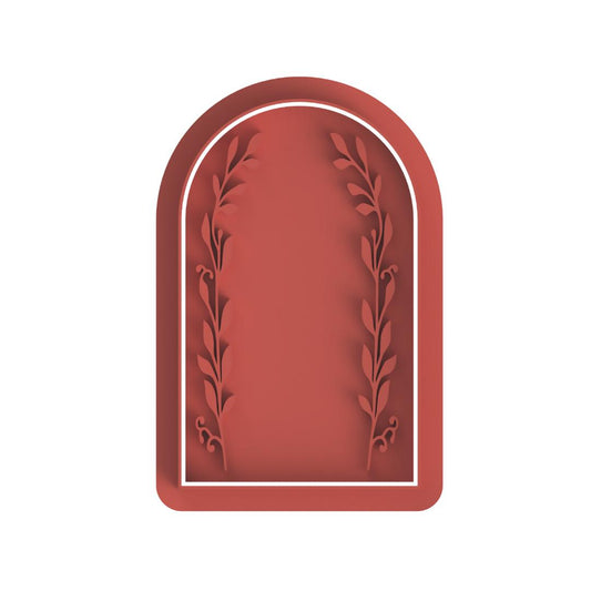 Decorated Frame with leaves  Stamp/Cutter