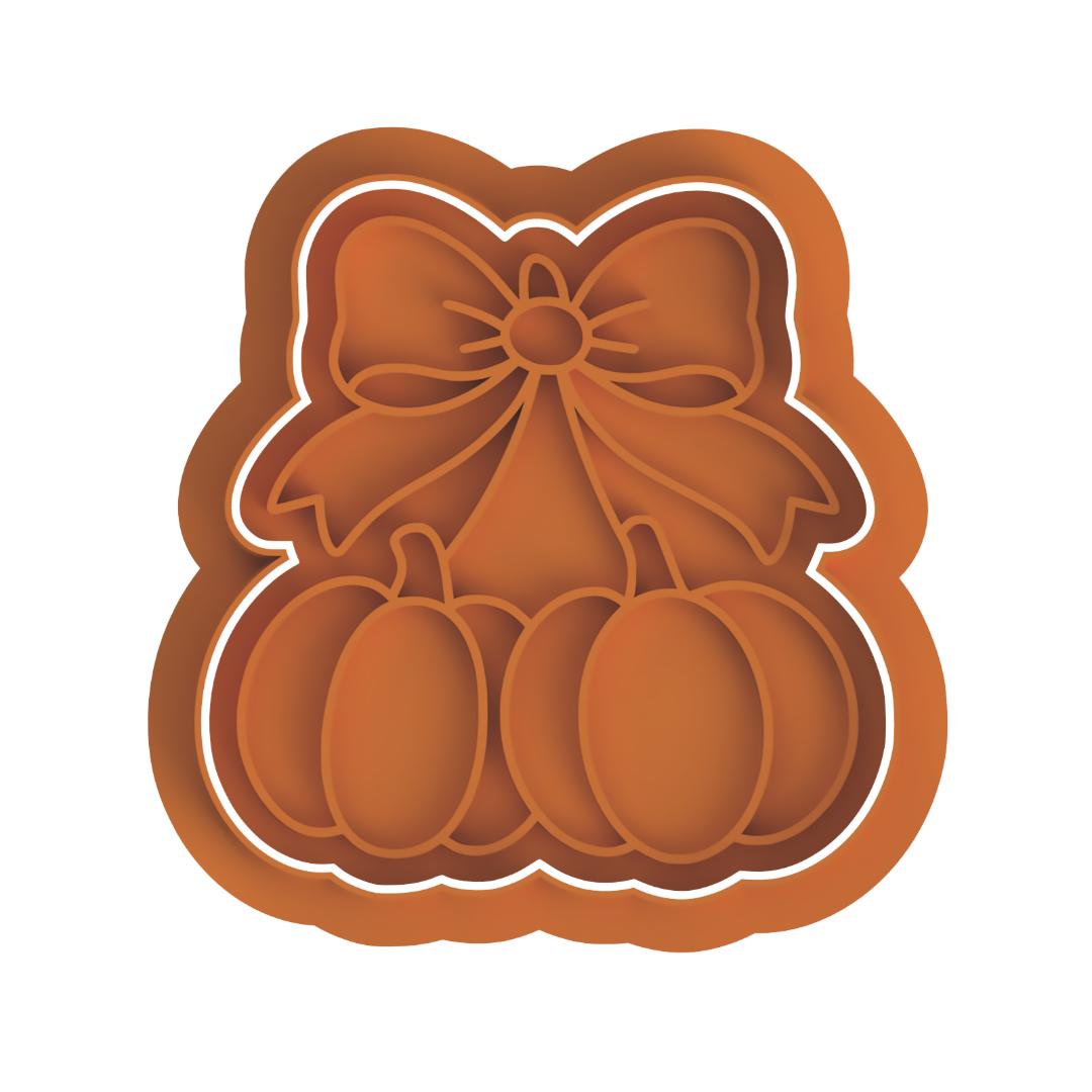 Pumpkins with bow Stamp & cutter