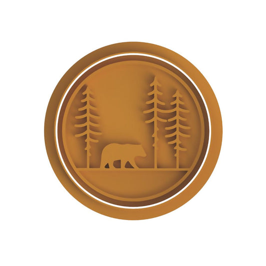 Forest with bear Cutter & Stamp