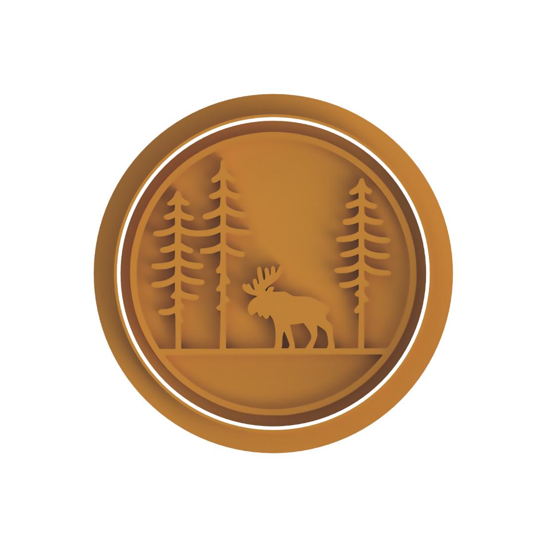 Forest with moose Cutter & Stamp