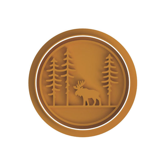 Forest with moose Cutter & Stamp