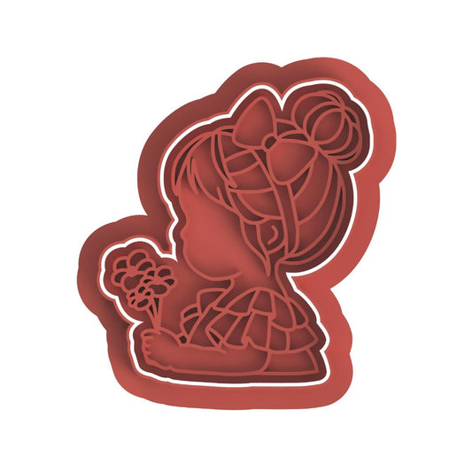 Little Girl with flowers Cutter/Stamp