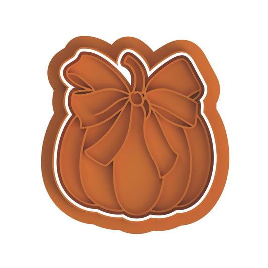 Pumpkin with Fancy Bow Stamp & cutter