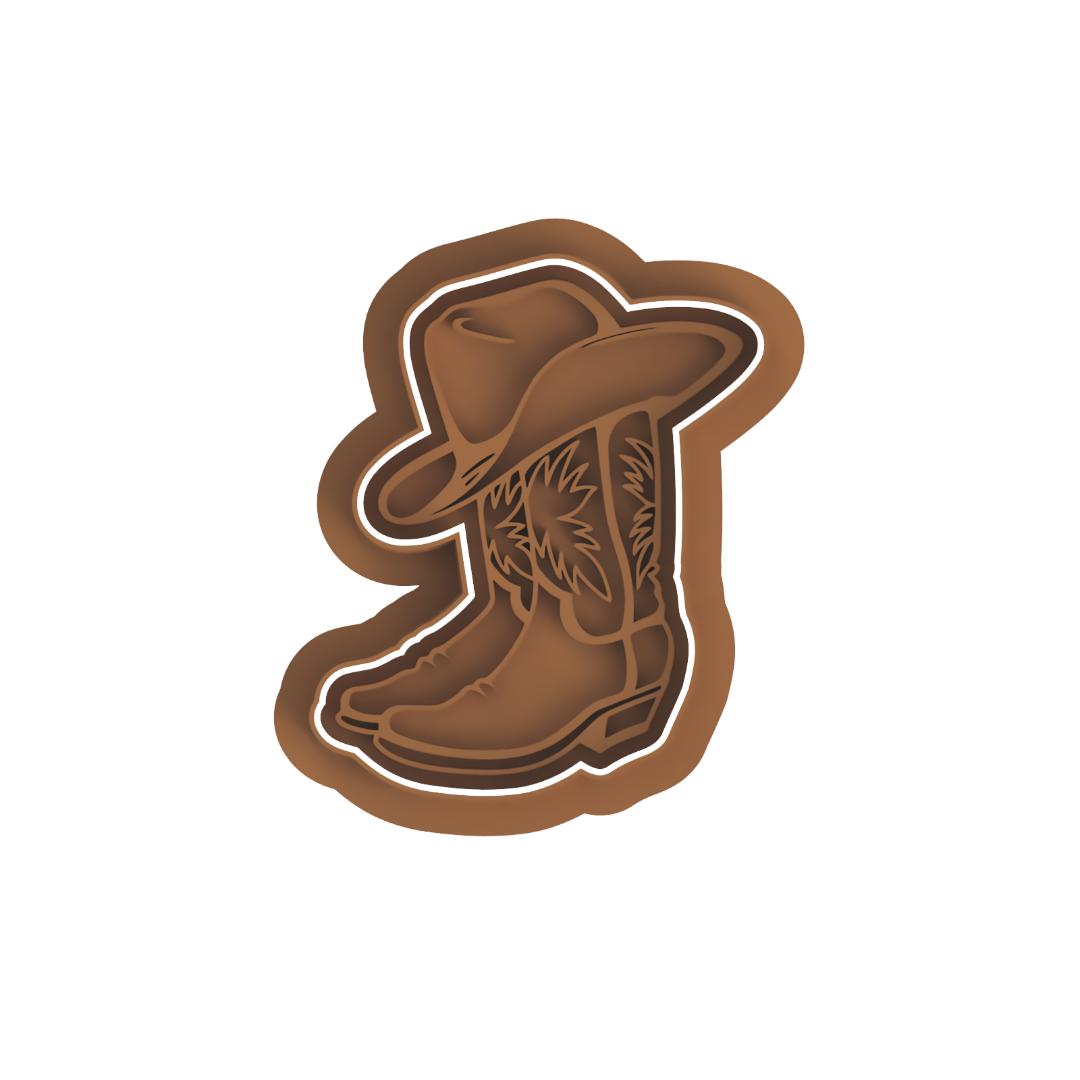 Cowboy boots with hat Cutter/Stamp