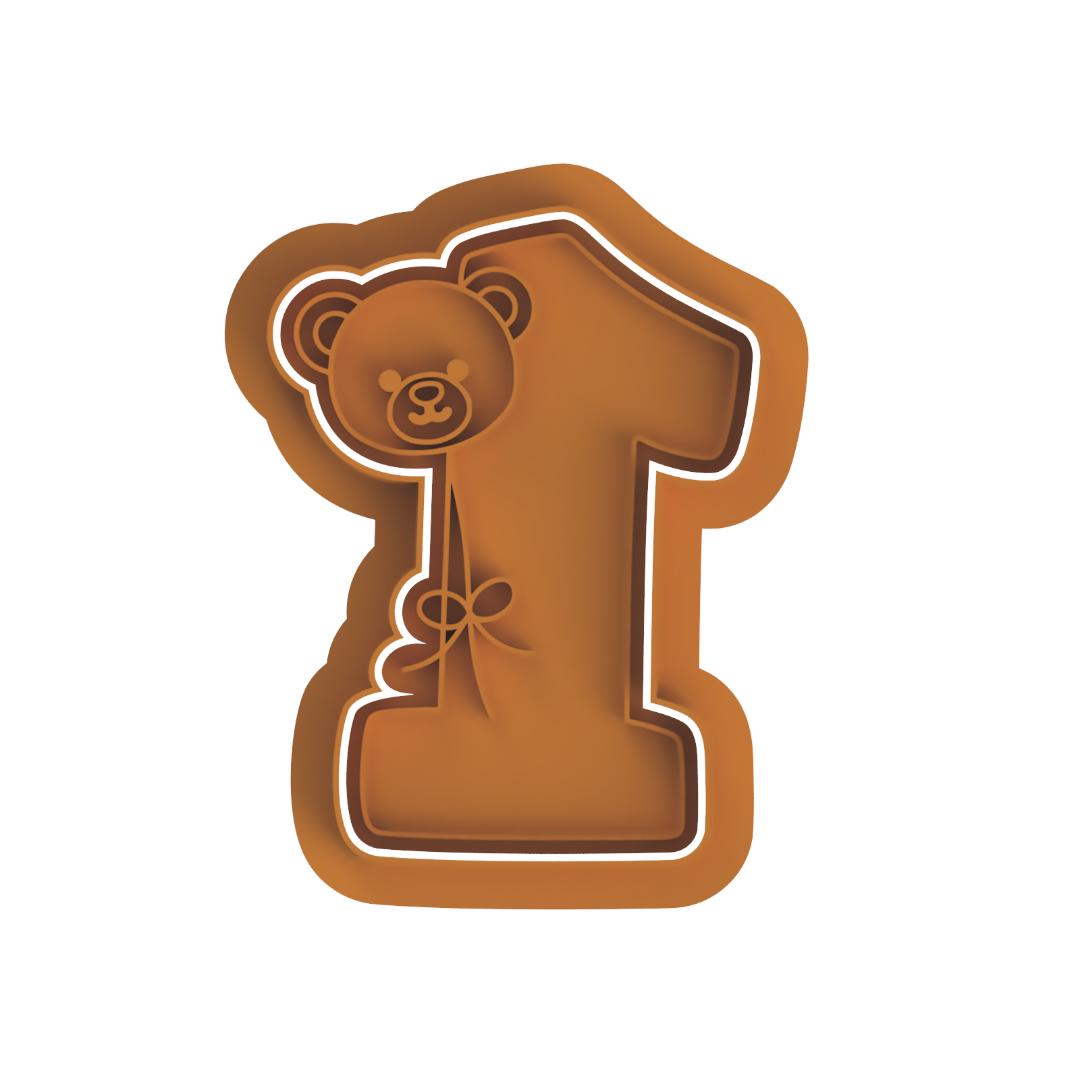 First Birthday with Bear Cutter/Stamp