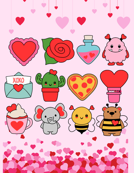 Mini Valentines collection 1 Stamp/cutters