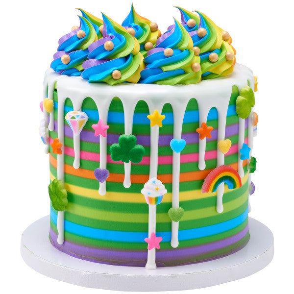 Rainbow Heart Charms Icings