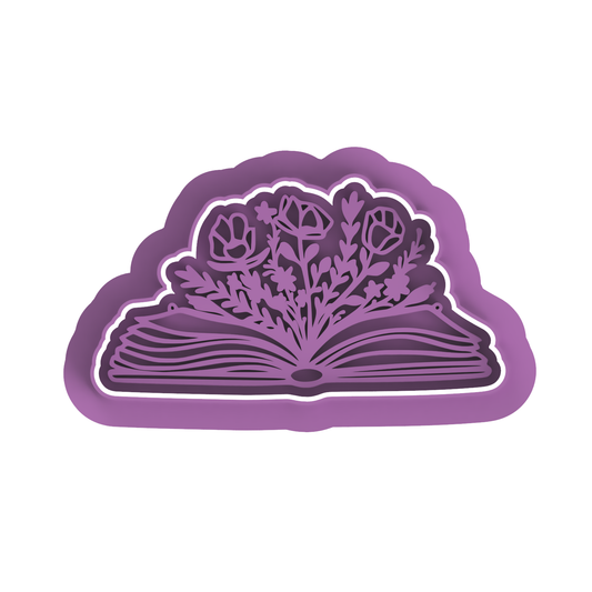 Book with flowers cutter/stamp