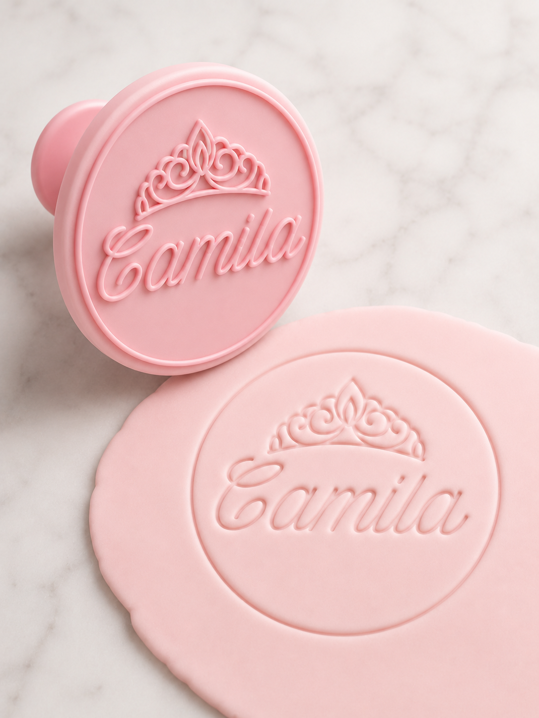 Custom name stamp with crown