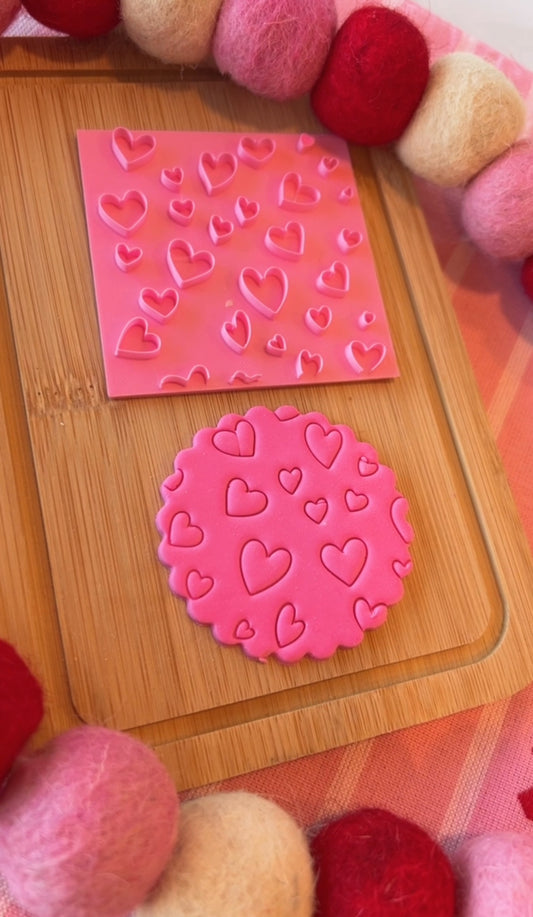 hearts texture stamp