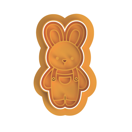 Bunny with overalls Cutter/Stamp