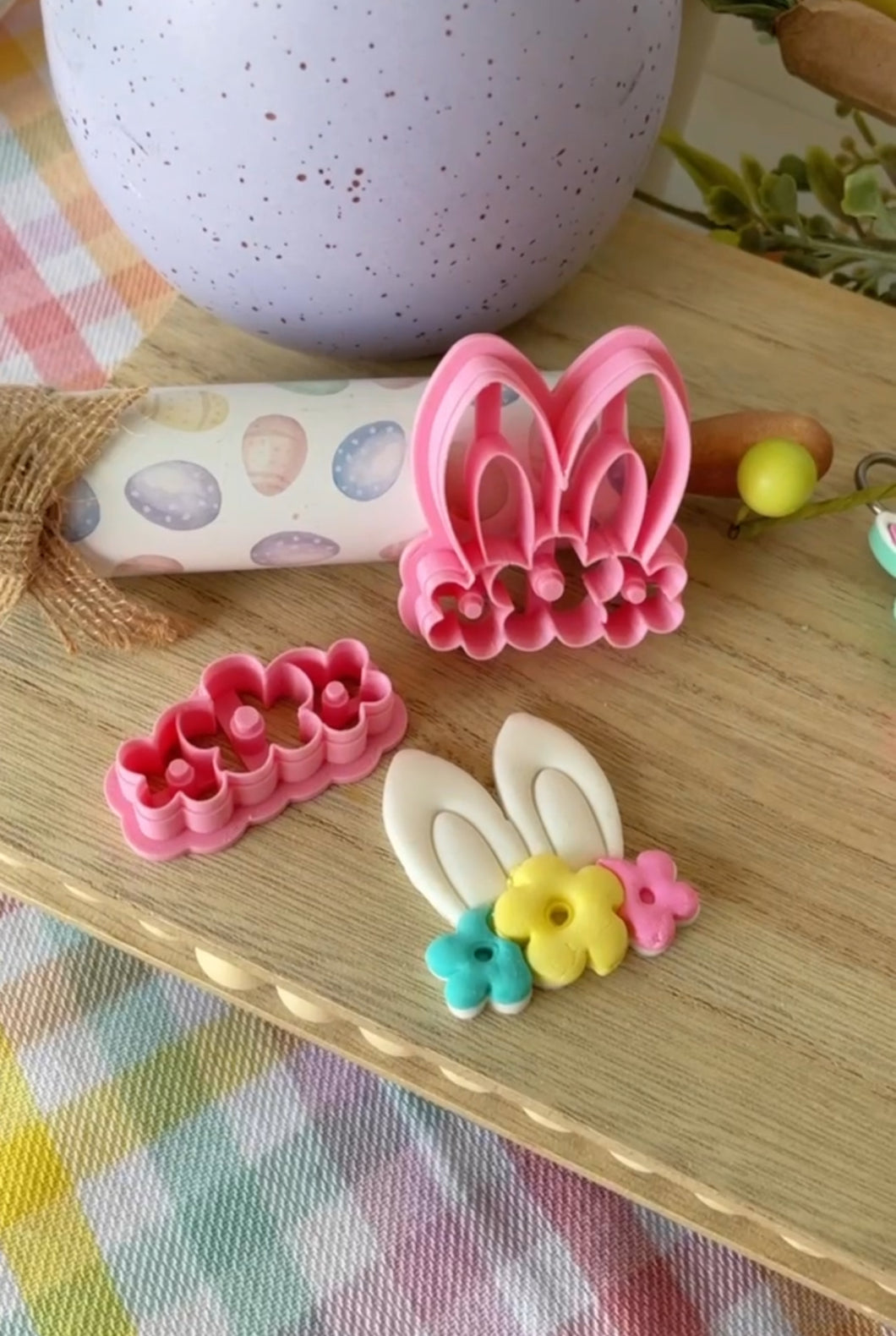 Bunny Ears with flowers Cutter