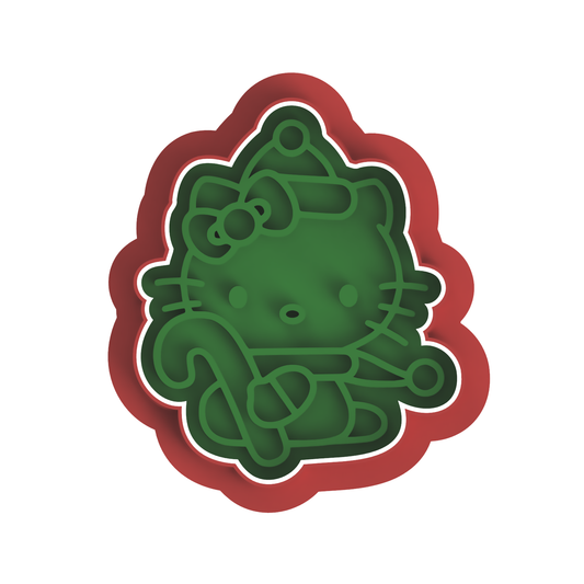 Christimas  Kitty  #2 Cutter Stamp