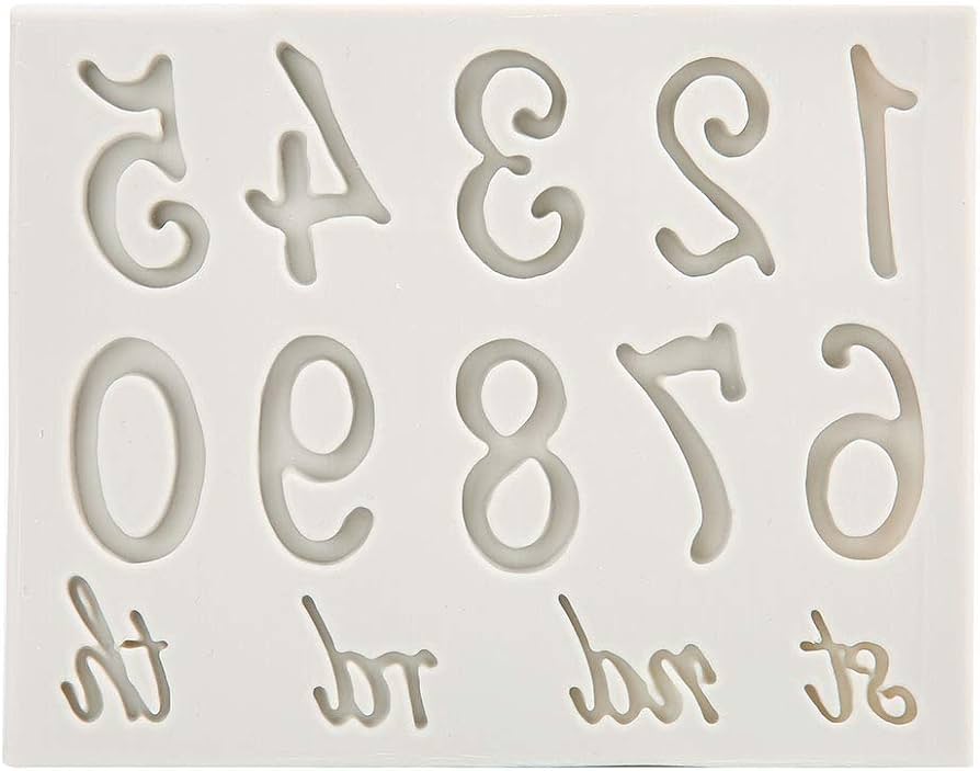Fancy Numbers silicone mold