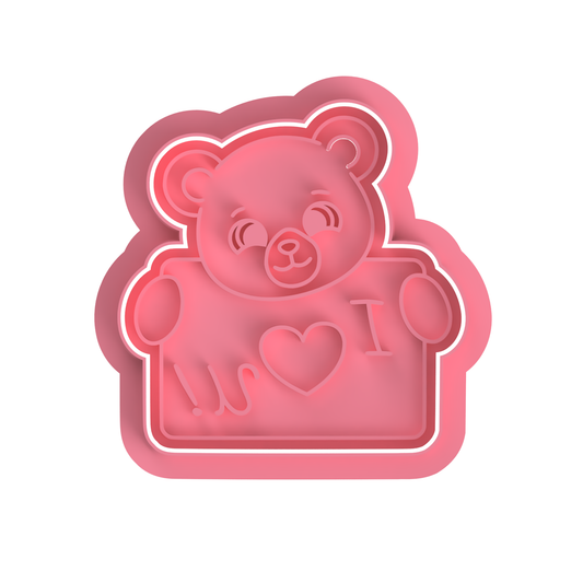 Bear With Envelope  I love you Cutter/Stamp 1