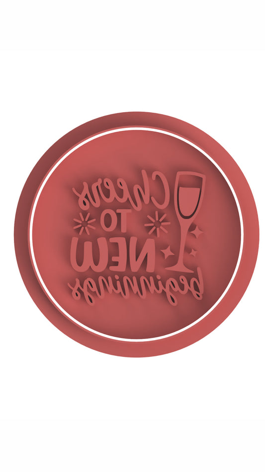 Cheers to New Beginnings Cutter/stamp