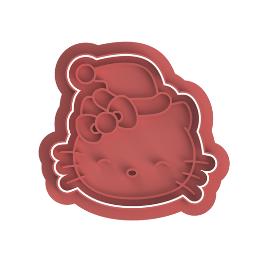 Christimas  Kitty santa  Cutter Stamp