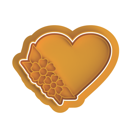 Heart with flowers cutter/ stamp