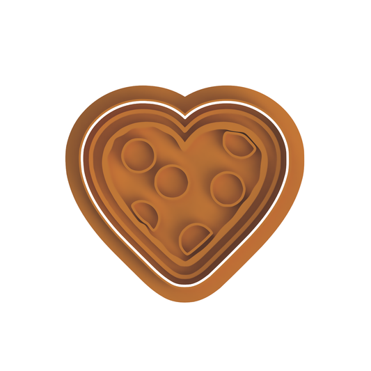 Heart pizza cutter and stamp