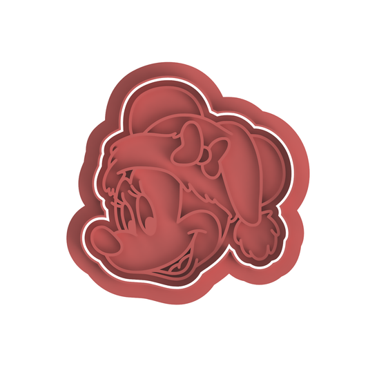 Christmas Mickey and Minnie faces Cutter Stamp