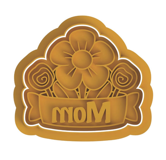 Mom with flowers plaque cutter/Stamp